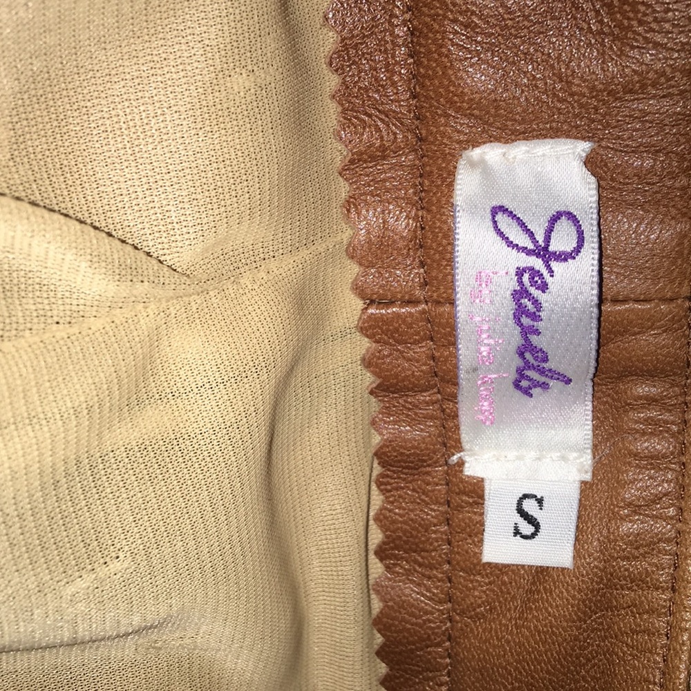Brown genuine Leather pants with a flair - Picture 2 of 4